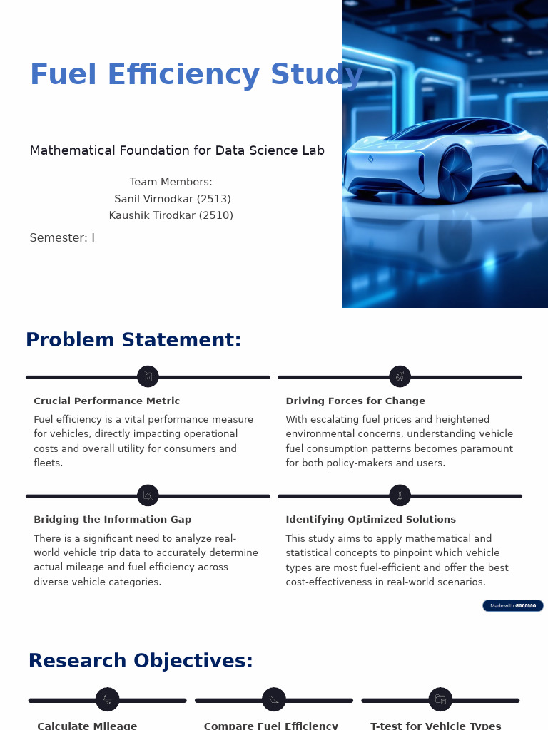 FuelEfficiencyStud PPT New | PDF | Fuel Economy In Automobiles ...