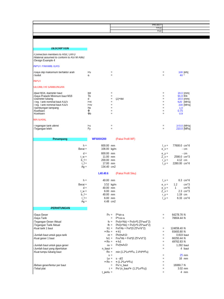 AISC Connection Design Example 4 | PDF
