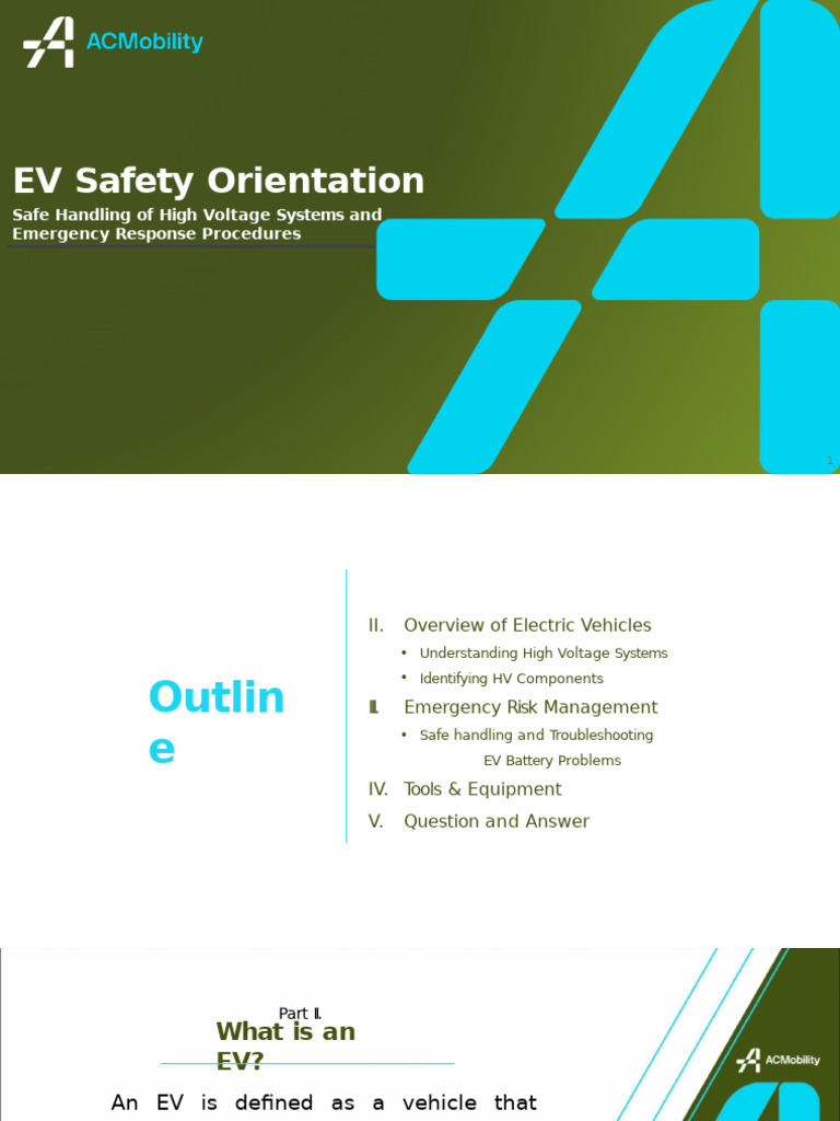 EV Safety Orientation and Response Guide | PDF | Electric Vehicle ...