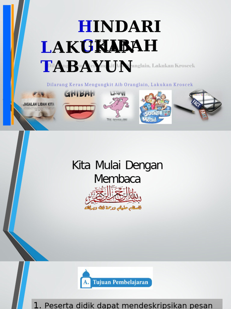 Hindari Ghibah, Terapkan Tabayun | PDF