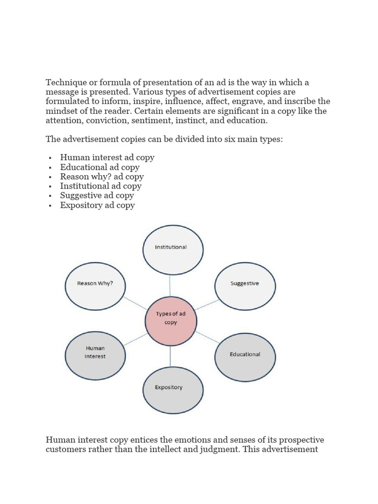 Types of Advertising Copy | PDF | Advertising | Copywriting, image size:768x1024
