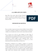 Prososición de Ley de Transparencia para la C. Valenciana de EUPV
