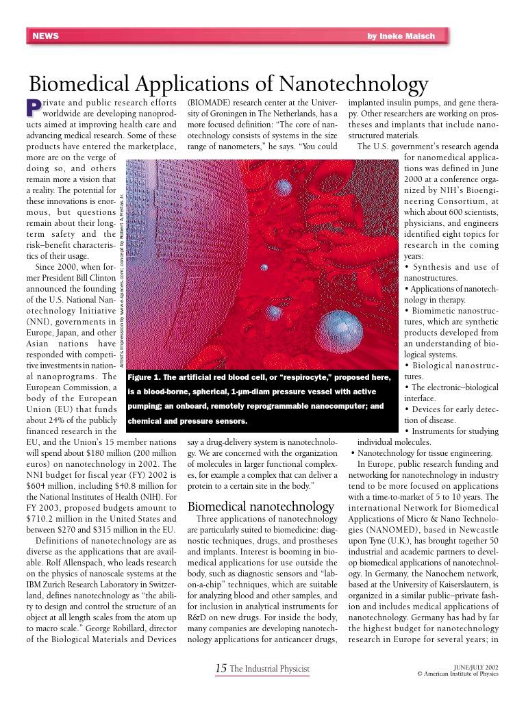 Bio Medical Applications of Nanotechnology | PDF | Nanotechnology ...