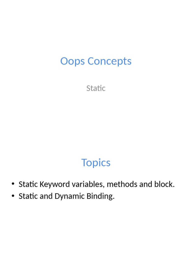 Oops Concepts Static | PDF | Method (Computer Programming) | Class ...