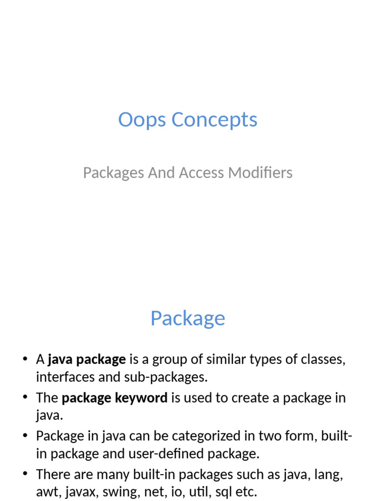 Java Packages and Access Modifiers Guide | PDF | Java (Programming ...