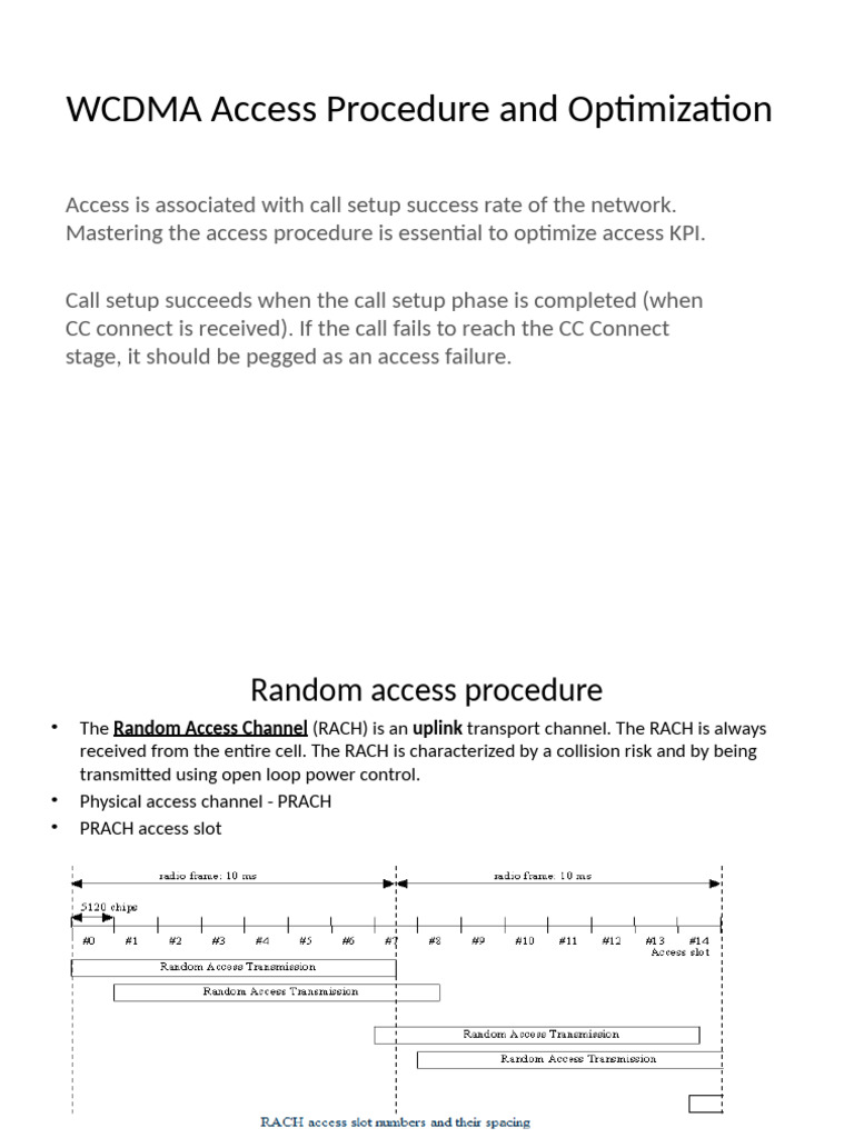WCDMA Random Access Procedure Guide | PDF | Radio | Telecommunications