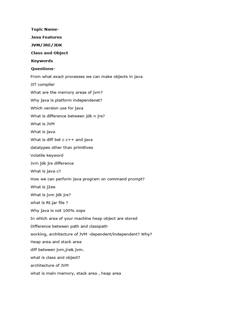 Java Features and JVM Overview | PDF