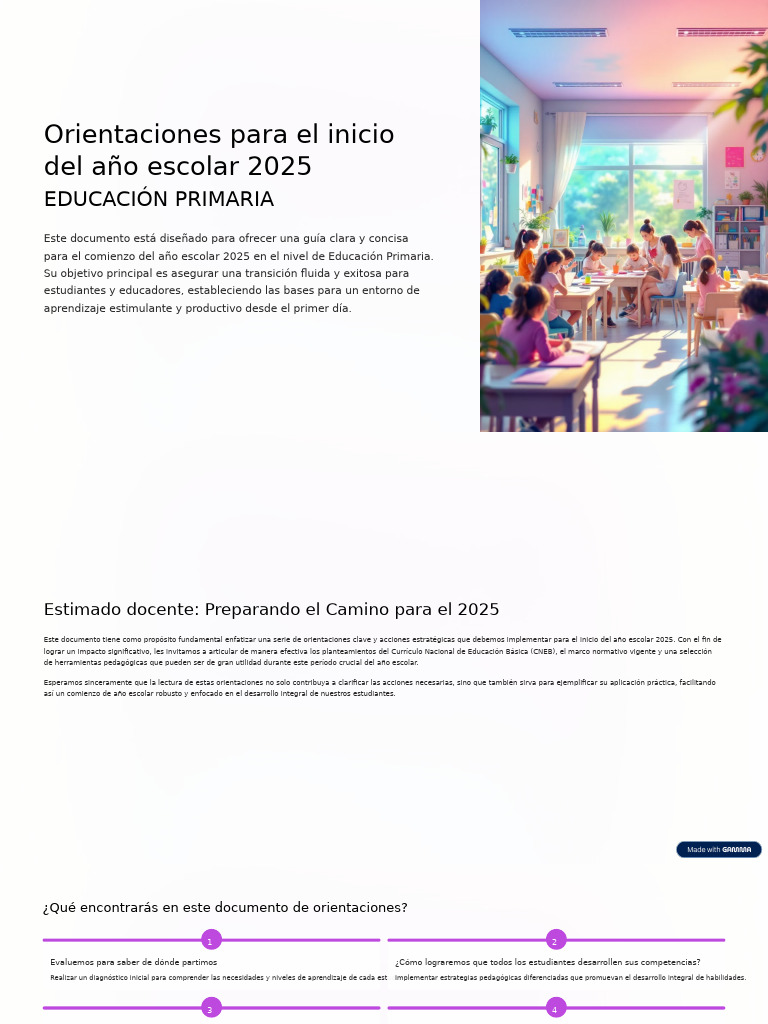 Guía para el Inicio del Año Escolar 2025 | PDF | Aprendizaje ...