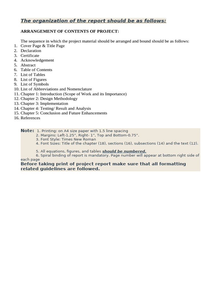 Project Report Formatting Guidelines | PDF