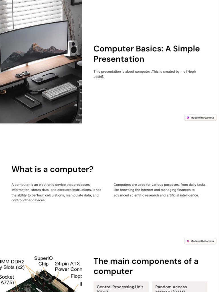 Computer Basics: Key Components Explained | PDF | Computer Data Storage ...