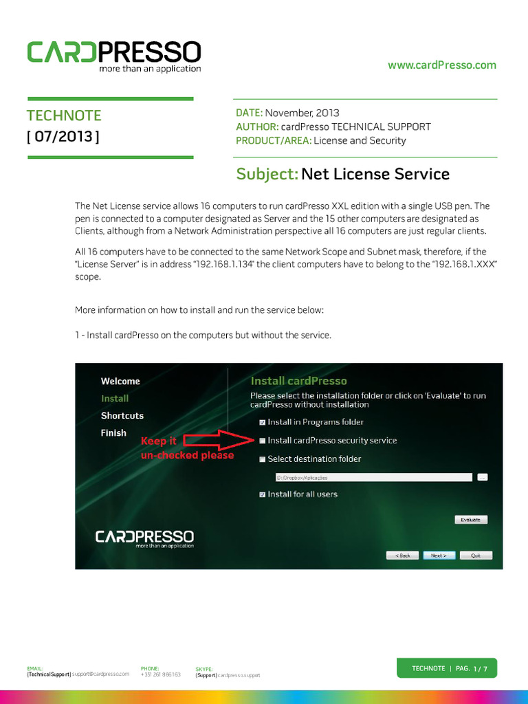 CARDPRESSO ConfigureNetLicenseService Server | PDF