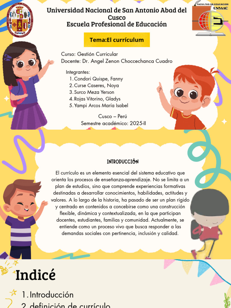 Importancia y Enfoques del Currículo Educativo | PDF | Plan de estudios ...