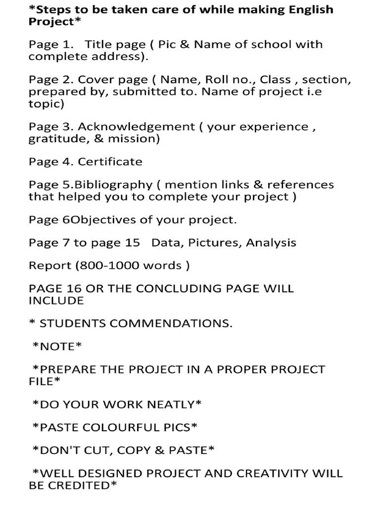 PDF of Instructions For Making Project File | PDF