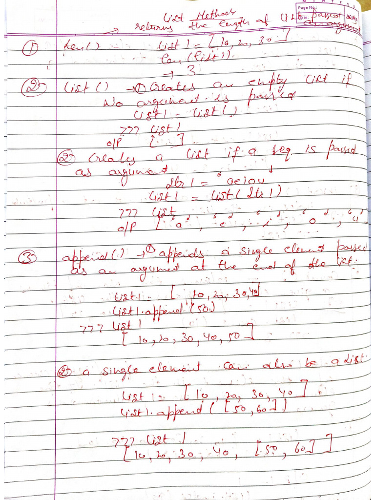Unit 3 (List Method) | PDF