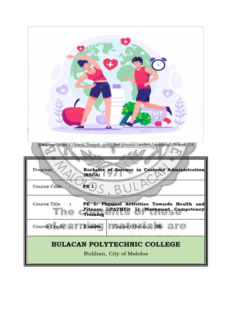 BSCA PATHFit 1 Course Overview | PDF | Human Body | Human ...