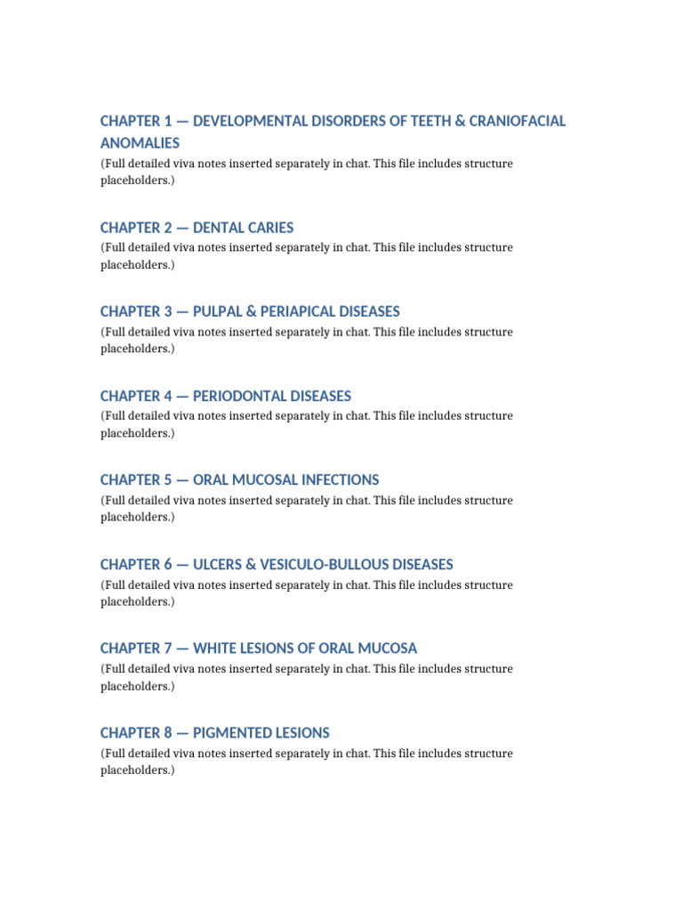 Comprehensive Guide to Oral Disorders | PDF