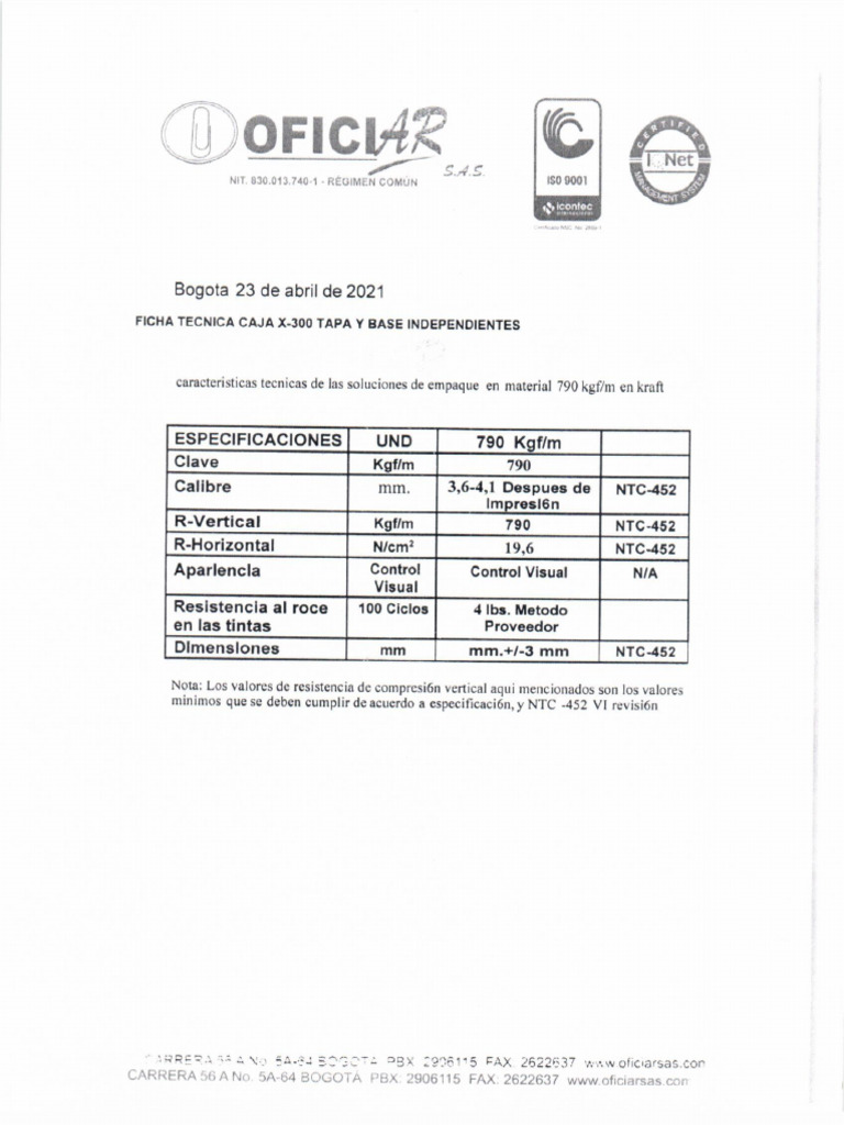 14. Caja Archivo Inactivo. Oficiar | PDF