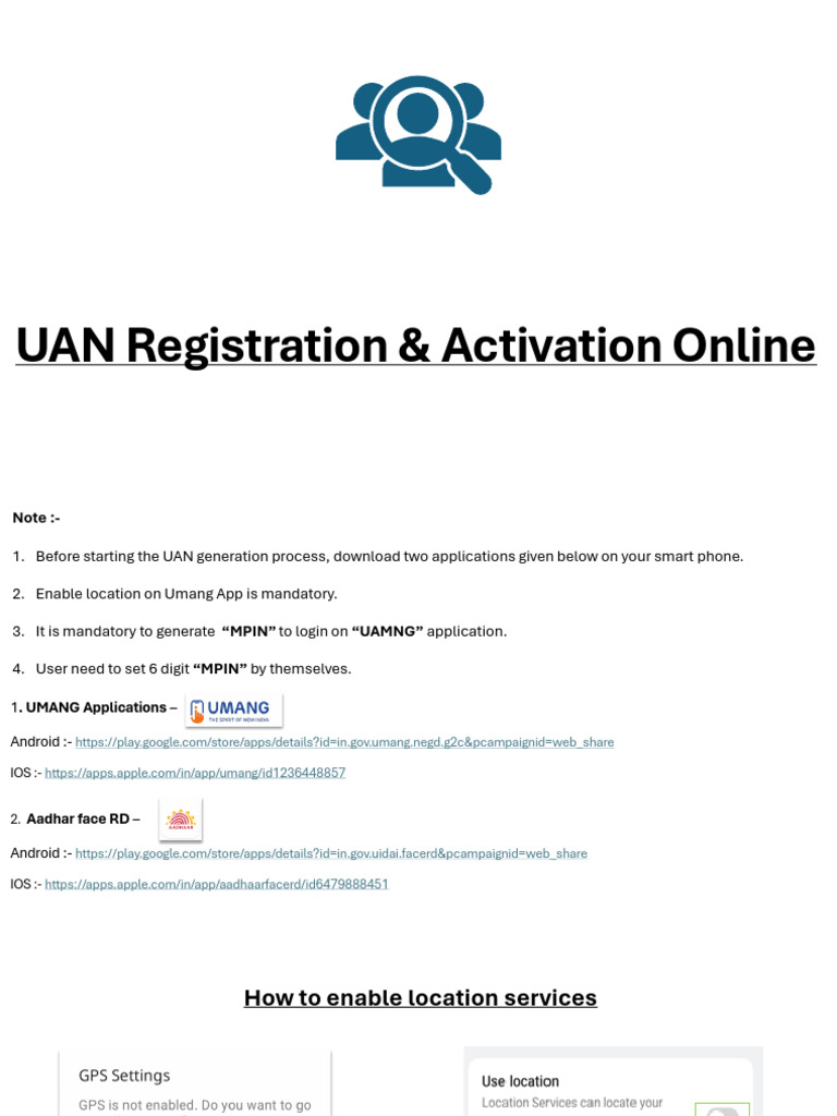 UAN Registration via UMANG App | PDF | Android (Operating System) | Ios
