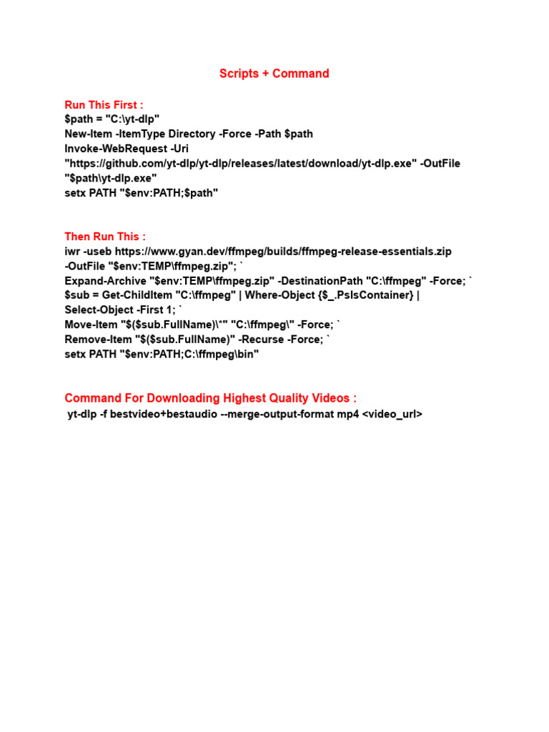 Scripts + Command | PDF