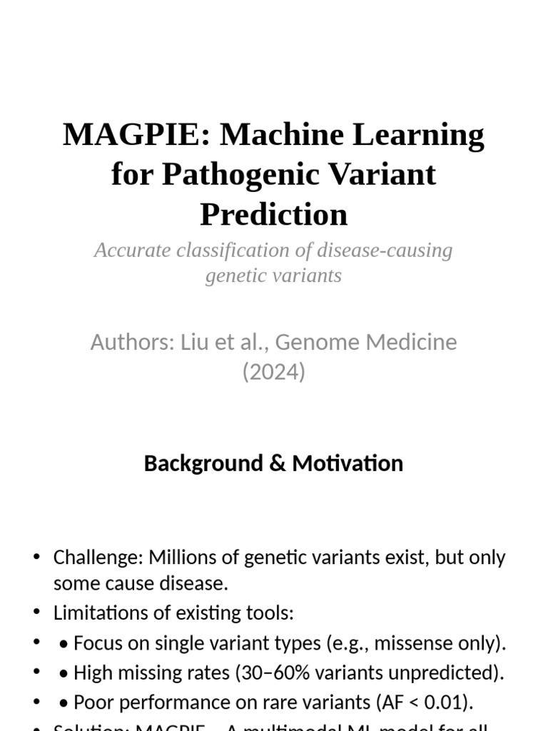 MAGPIE_Presentation | PDF | Genomics | Computational Biology