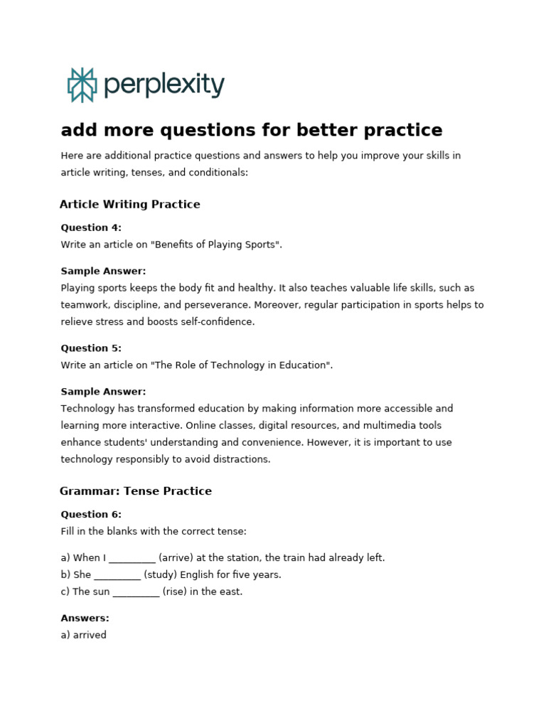 Add More Questions For Better Practice | PDF