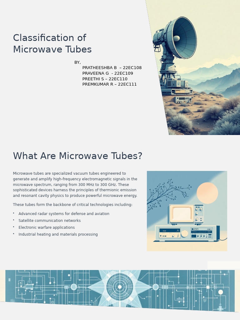 Classification of Microwave Tubes | PDF | Microwave | Vacuum Tube