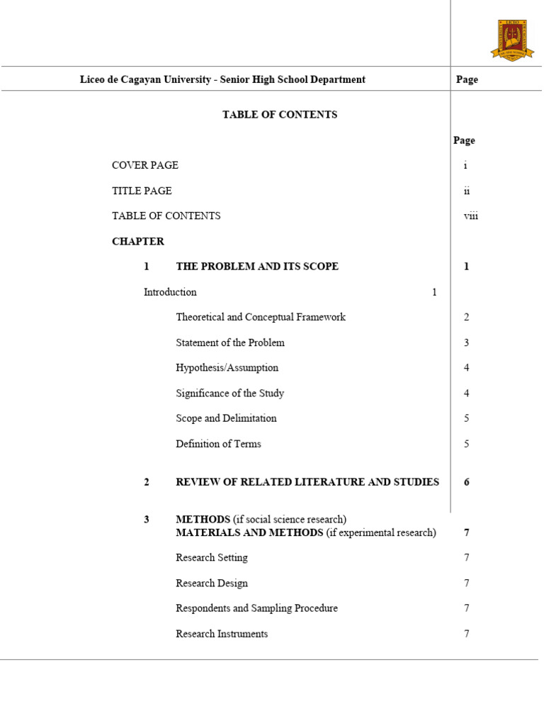 Senior High School Research Guide | PDF | Survey Methodology ...
