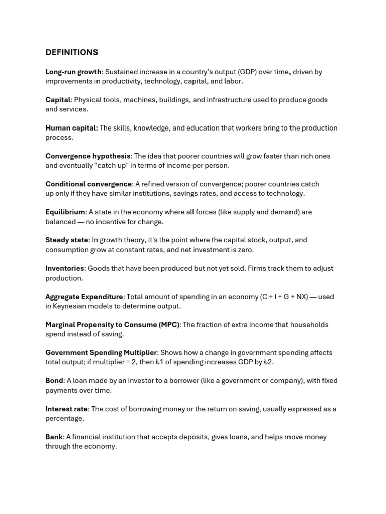 Key Economic Concepts and Impacts | PDF | Inflation | Fiscal Policy