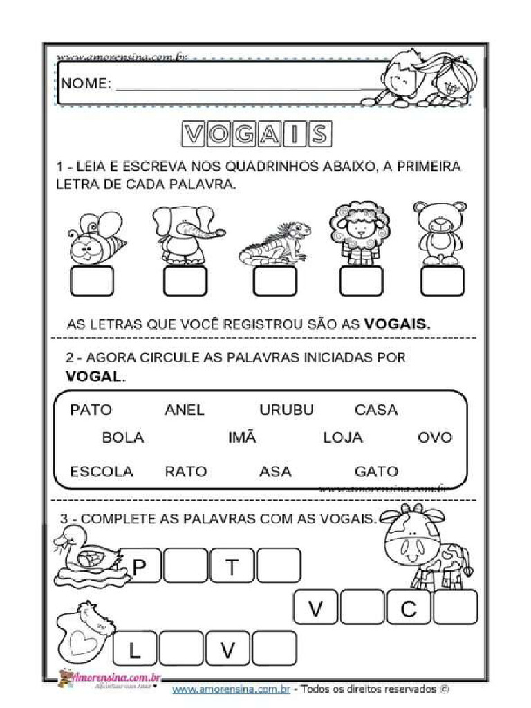 Atividades de Alfabetização Vogais e Consoantes 1º Ano 1 600x848 | PDF