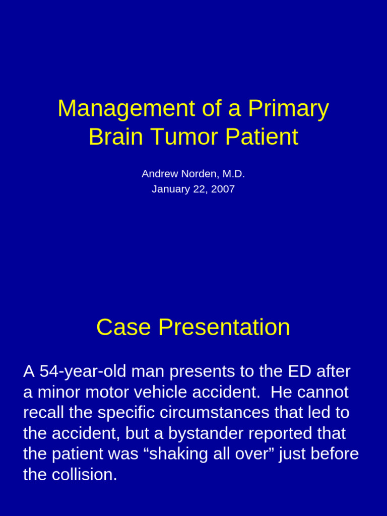 Primary Brain Tumor Management Insights | PDF | Brain Tumor | Glioma