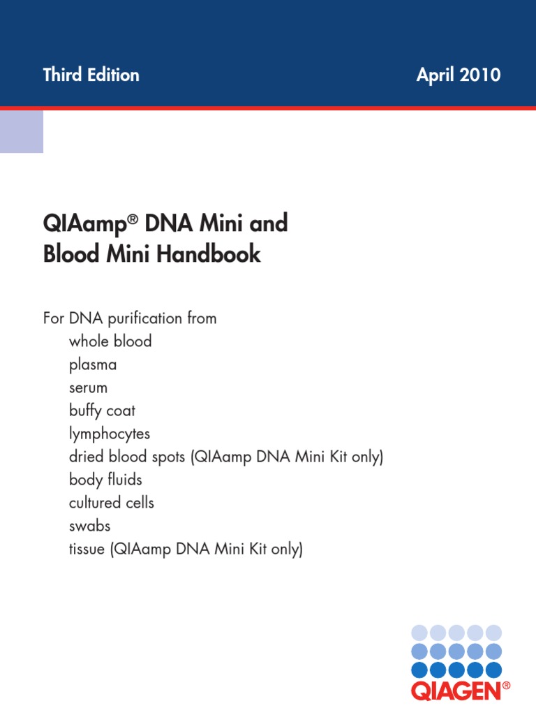 QIAamp DNA Mini and Blood Mini Handbook Qiagen Virus