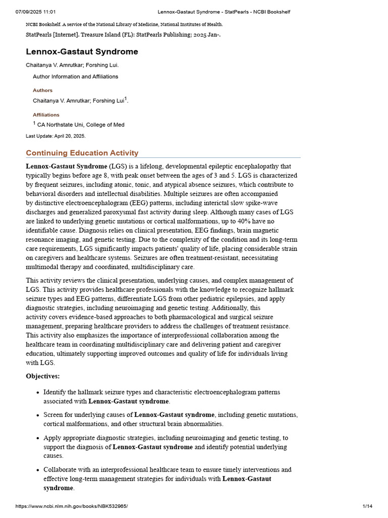 Understanding Lennox-Gastaut Syndrome | PDF | Epilepsy ...