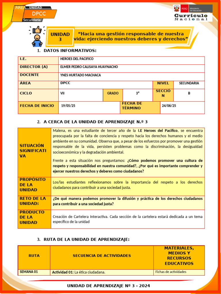 Promoviendo Derechos Humanos en Secundaria | PDF | Aprendizaje ...