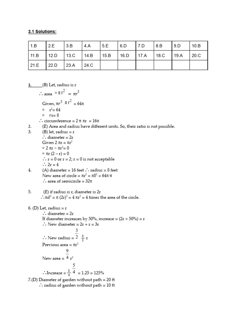 Handbook Circles Solution 2 | PDF | Area | Circle