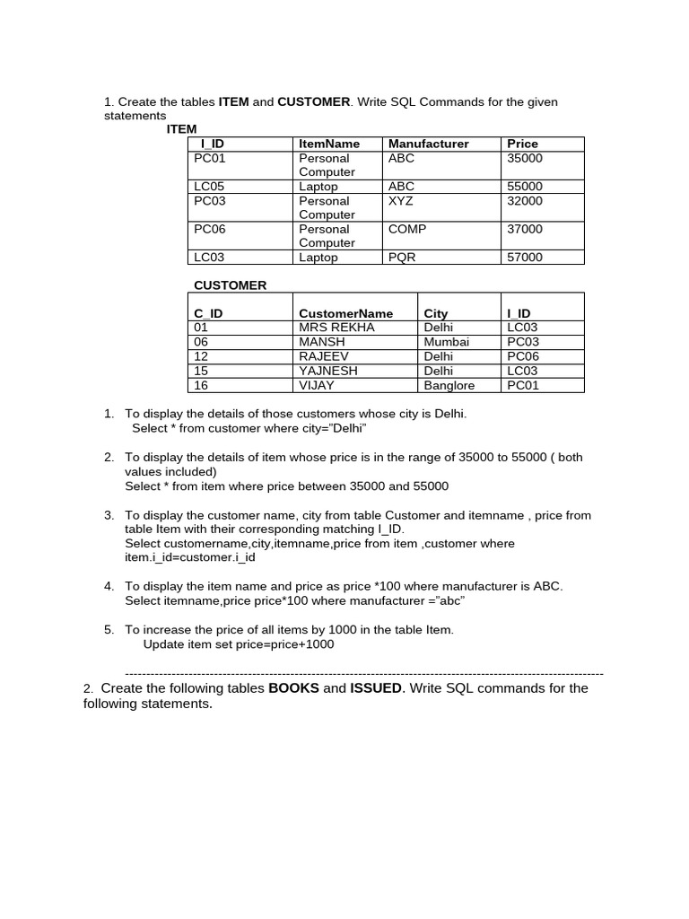 SQL Commands for Database Management | PDF | C++ | Computer Programming