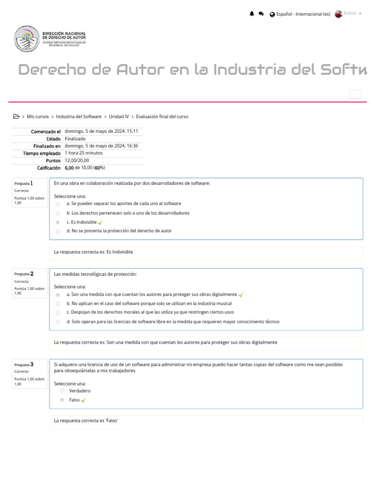 Derechos de Autor en Software: Evaluación Final | PDF | Infracción de ...