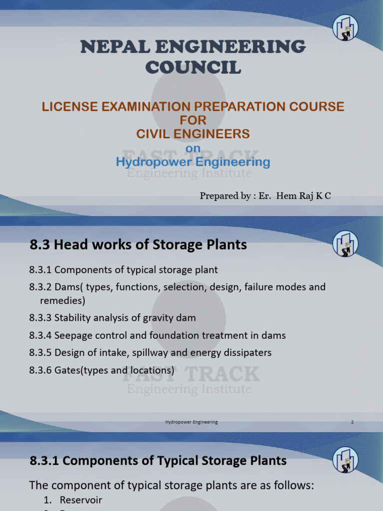 Hydropower Engineering Exam Prep Guide | PDF | Spillway | Dam