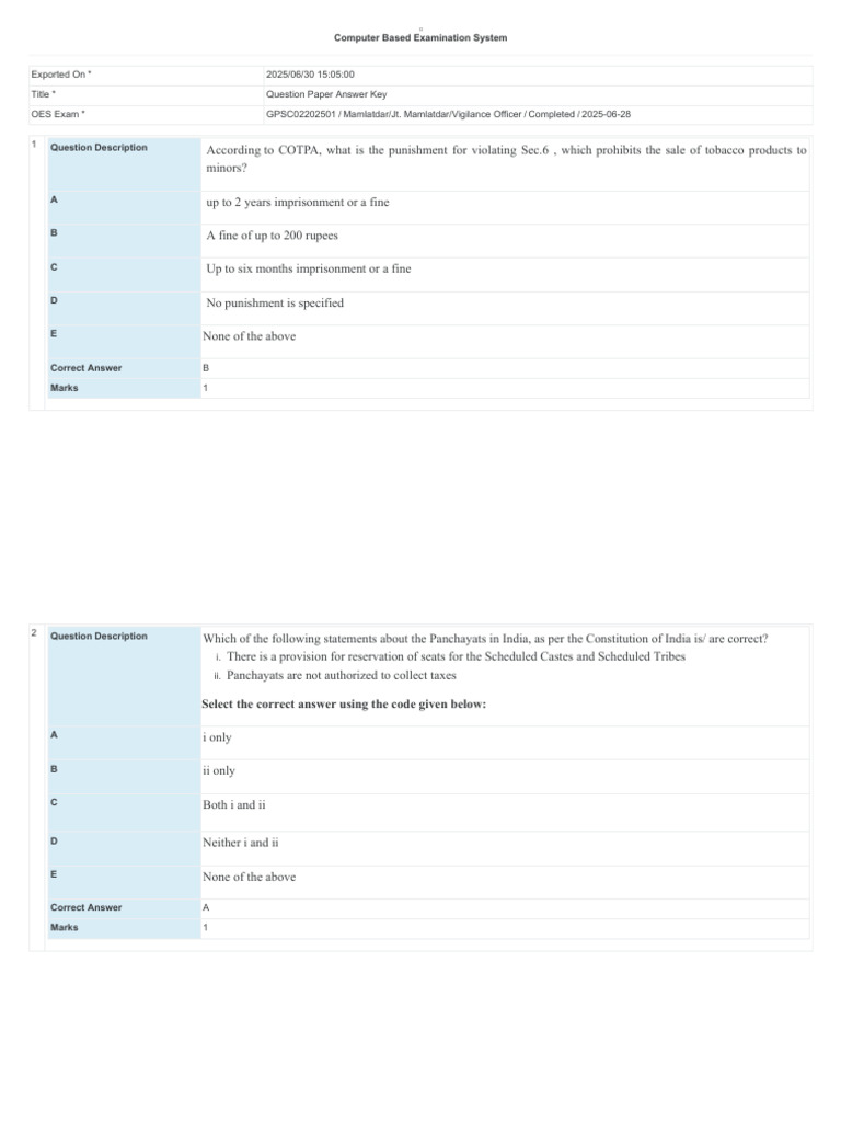 Computer-Based Exam Answer Key Guide | PDF | Hypothesis | Mahatma Gandhi