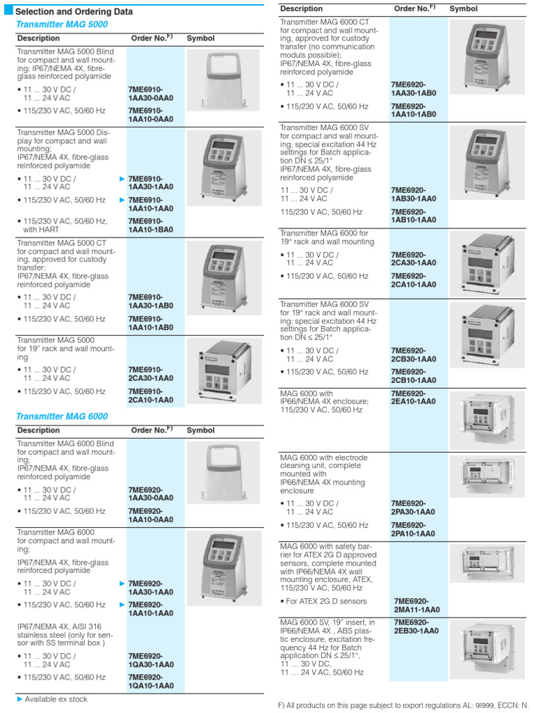 MAG 5000 & 6000 Transmitter Specs | PDF | Electricity | Electrical ...