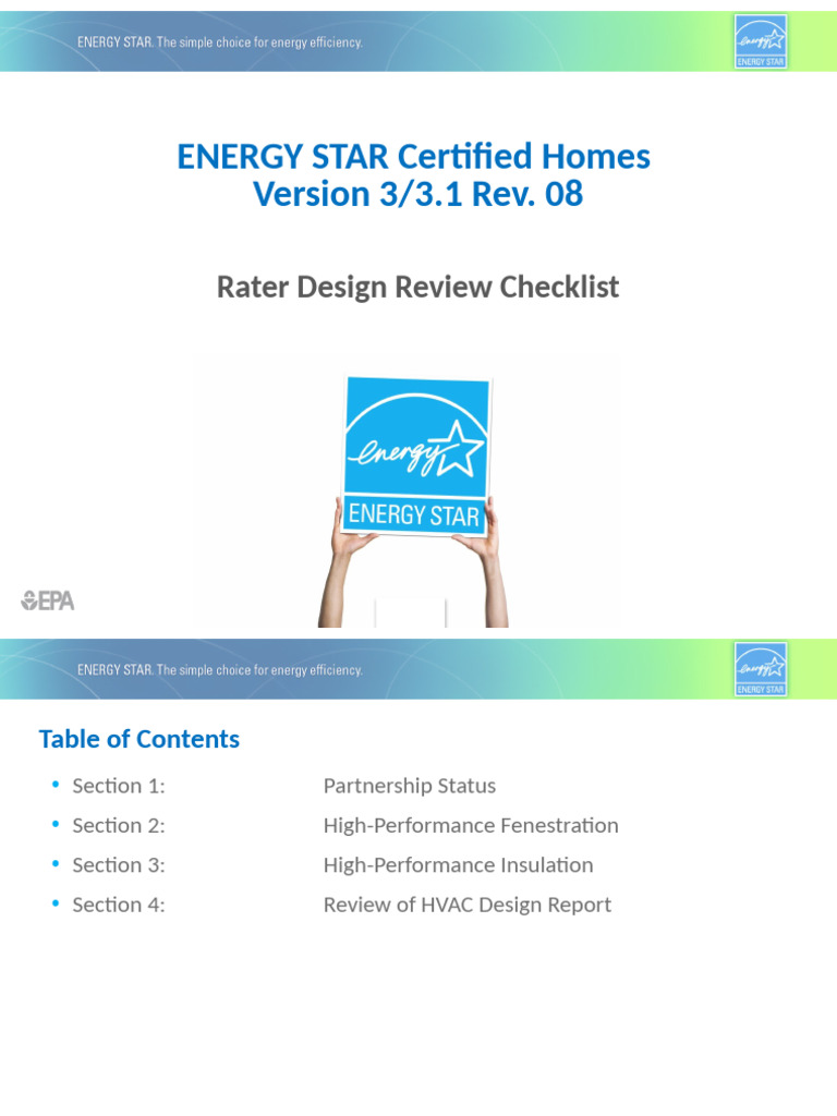 ENERGY STAR Rater Design Review Checklist | PDF | Building Insulation ...