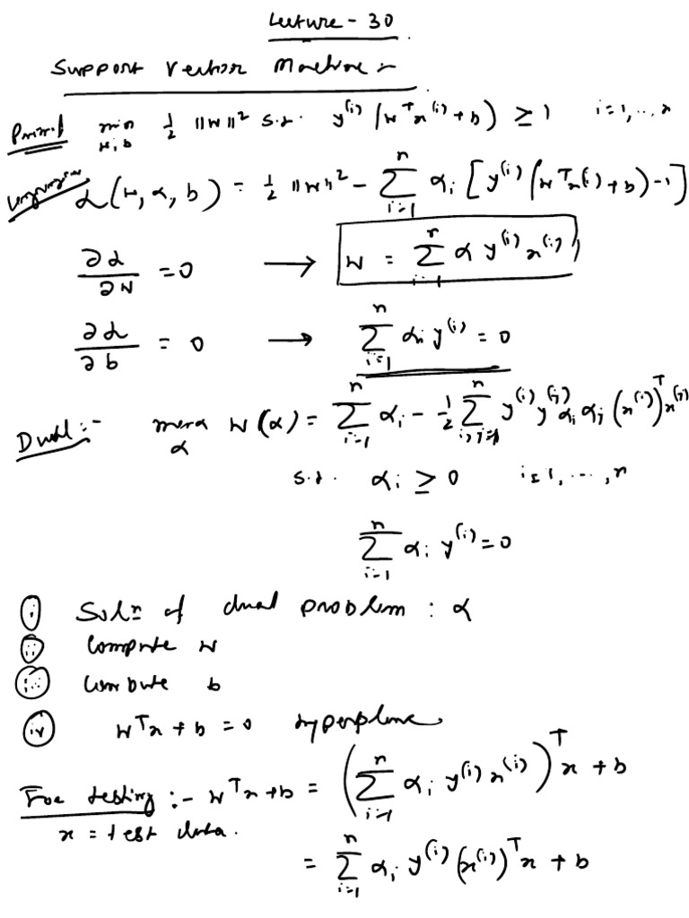 Lec30 SVM Regularization SMO Algorithm | PDF