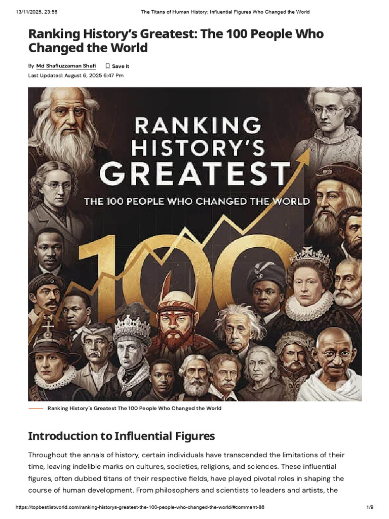 100 Influential Figures Who Changed History | PDF | Noble Eightfold ...