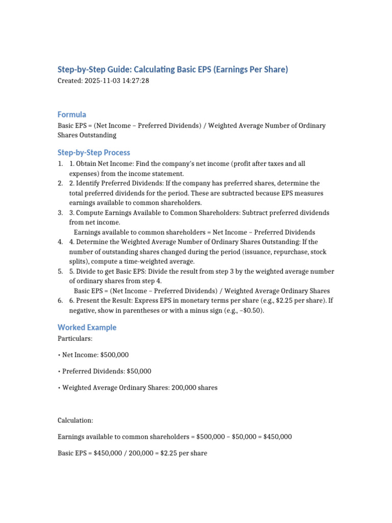 Basic Eps Step by Step | PDF