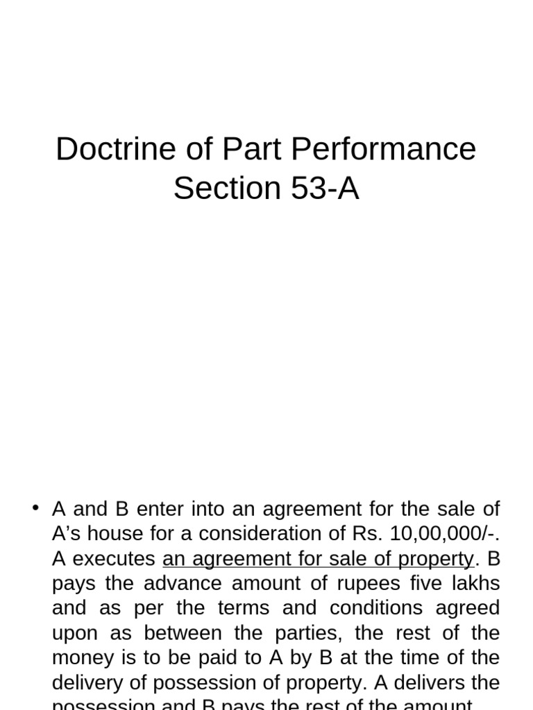 Understanding the Doctrine of Part Performance | PDF | Lawsuit ...