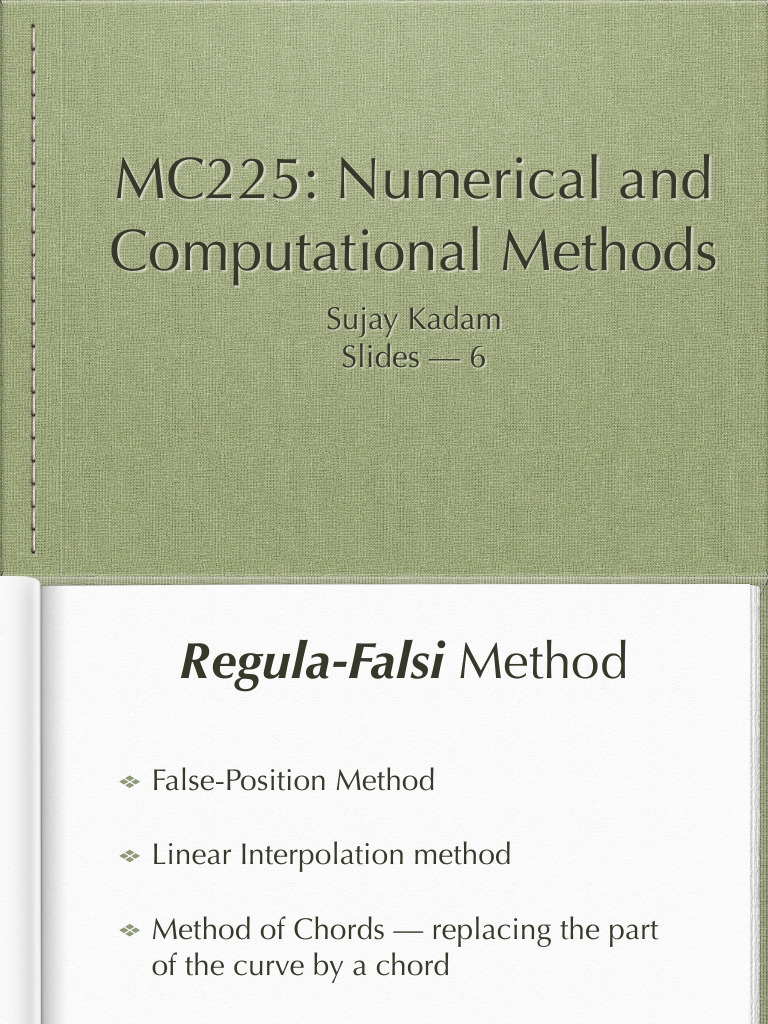 Numerical Methods for Root Finding | PDF | Mathematical Relations ...