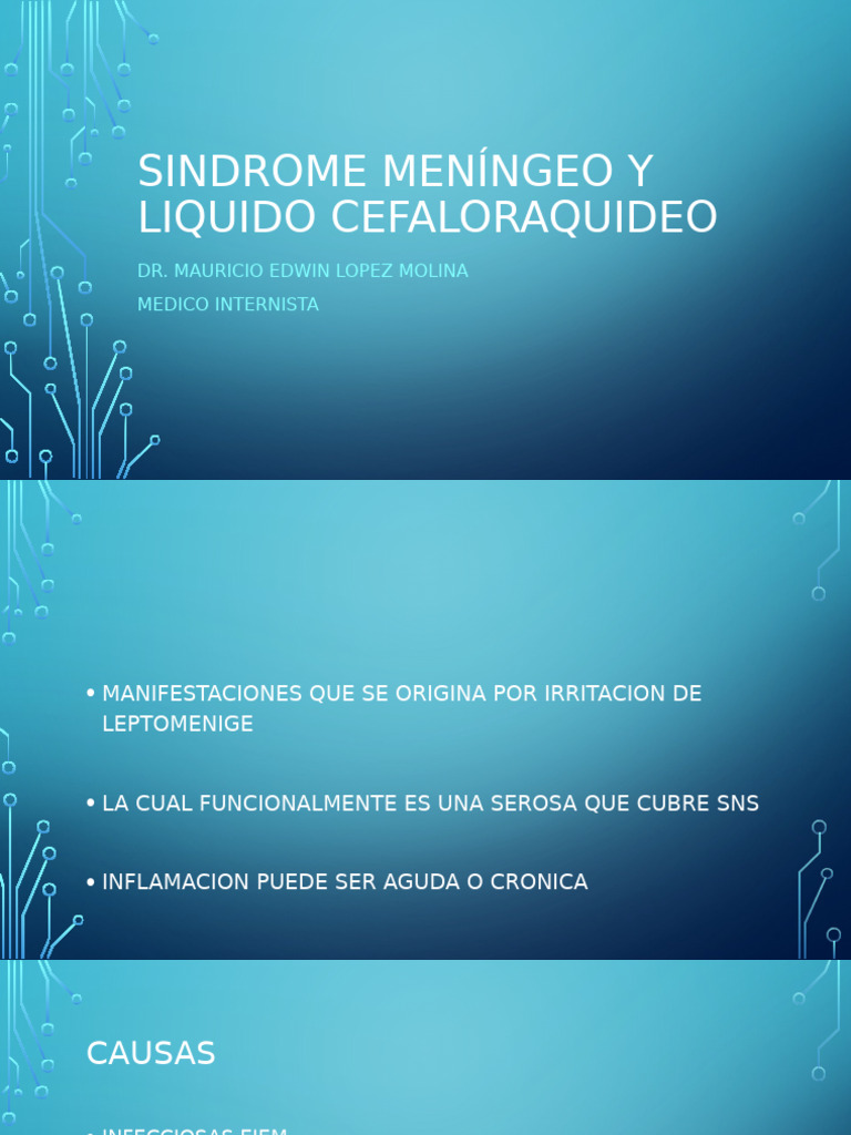 Sindrome Meningeo y LCR | PDF