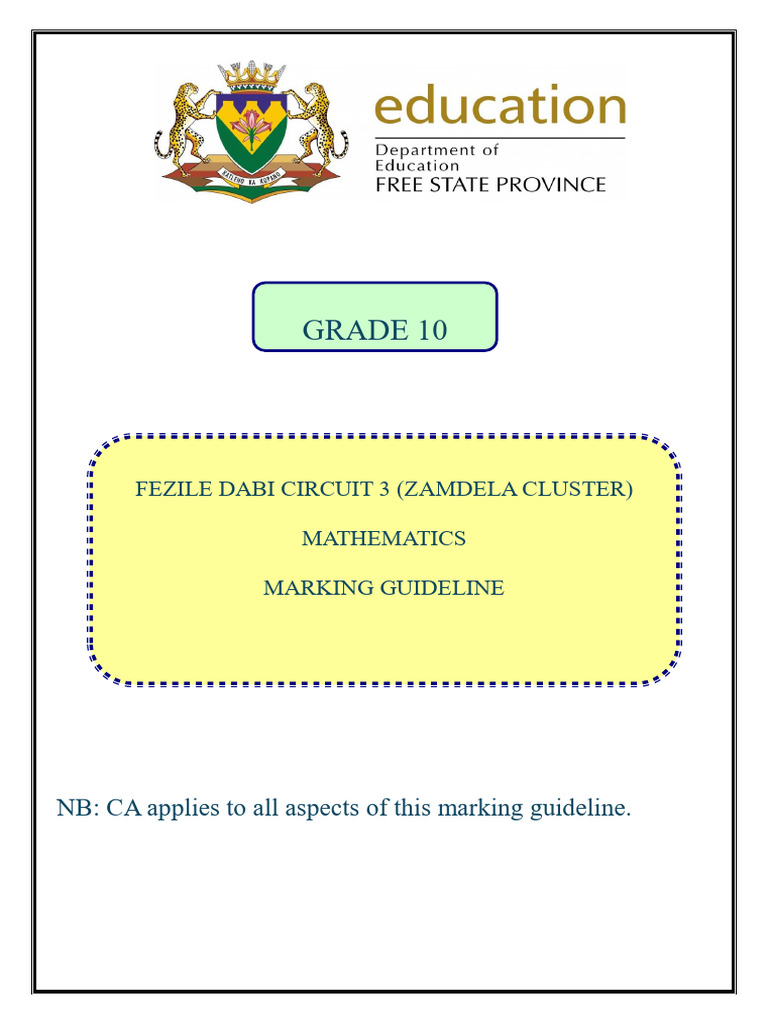 2025 FS CT Maths March Grade 10 MG | PDF | Mathematics