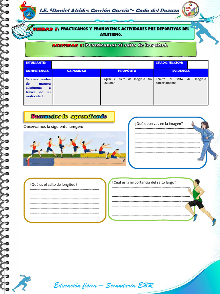 Salto de Longitud en Educación Física | PDF | Deporte del atletismo ...