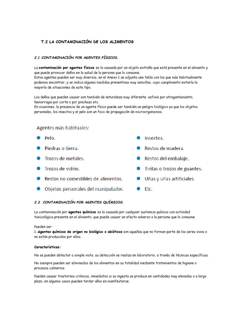 Ud 2 La Contaminación de Los Alimentos - Seh | PDF | Alimentos | Patógeno