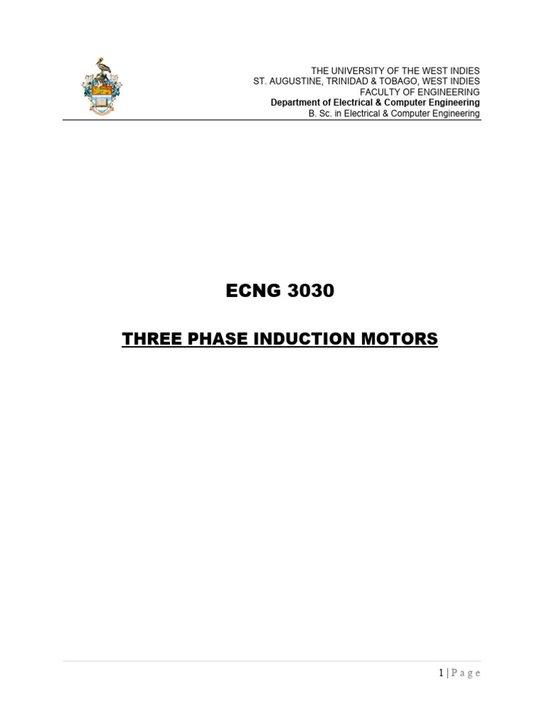 Induction Motors Lab Script | PDF | Electric Motor | Electric Generator